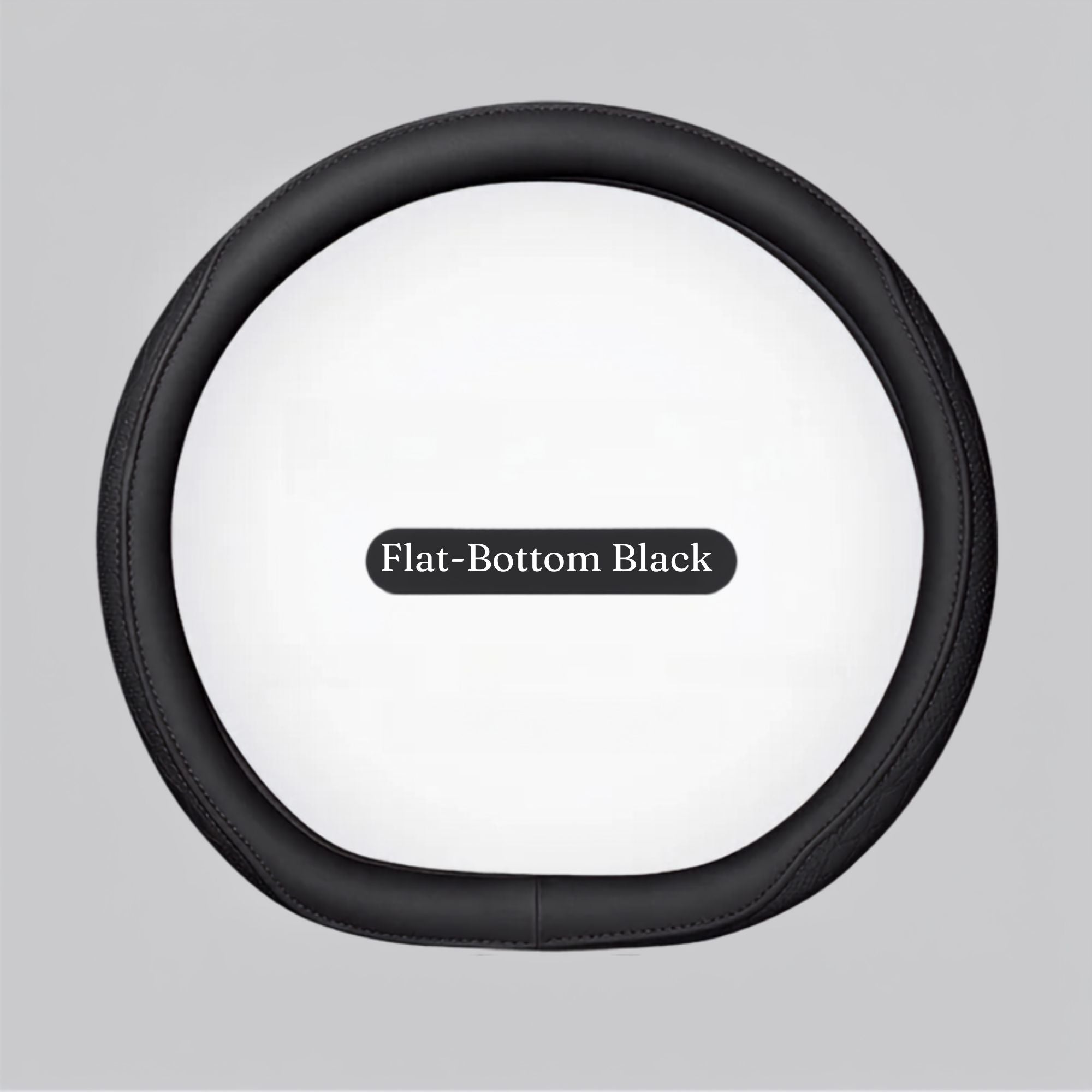 Flat-bottom Perforated Napa Leather Steering Wheel Cover in black colourway