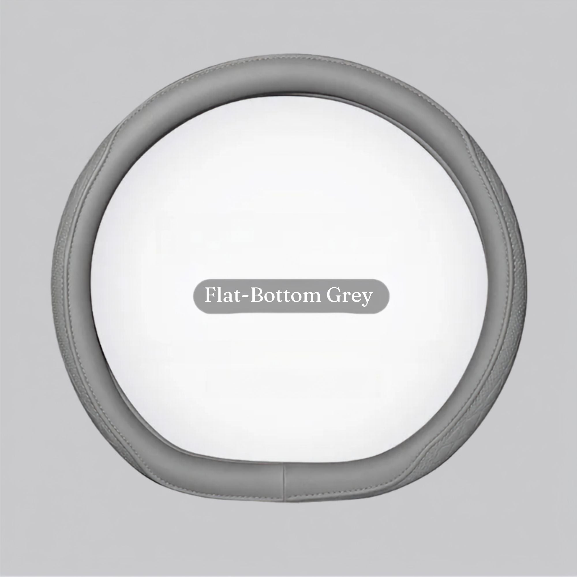 Flat-bottom Perforated Napa Leather Steering Wheel Cover in grey colourway