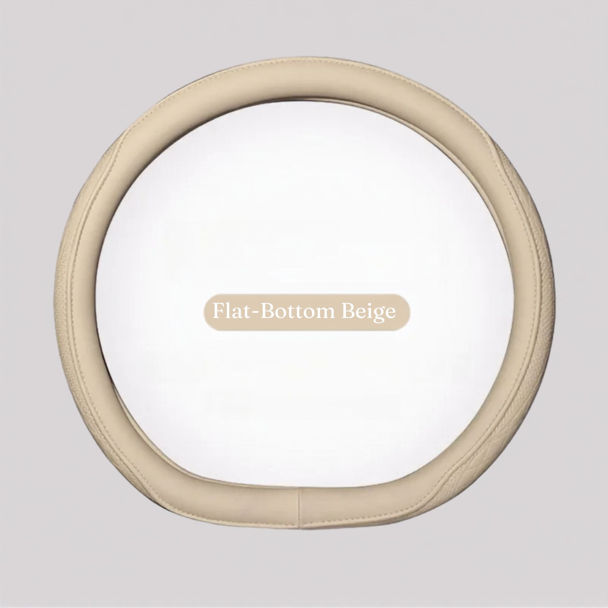 Flat-bottom Perforated Napa Leather Steering Wheel Cover in beige colourway