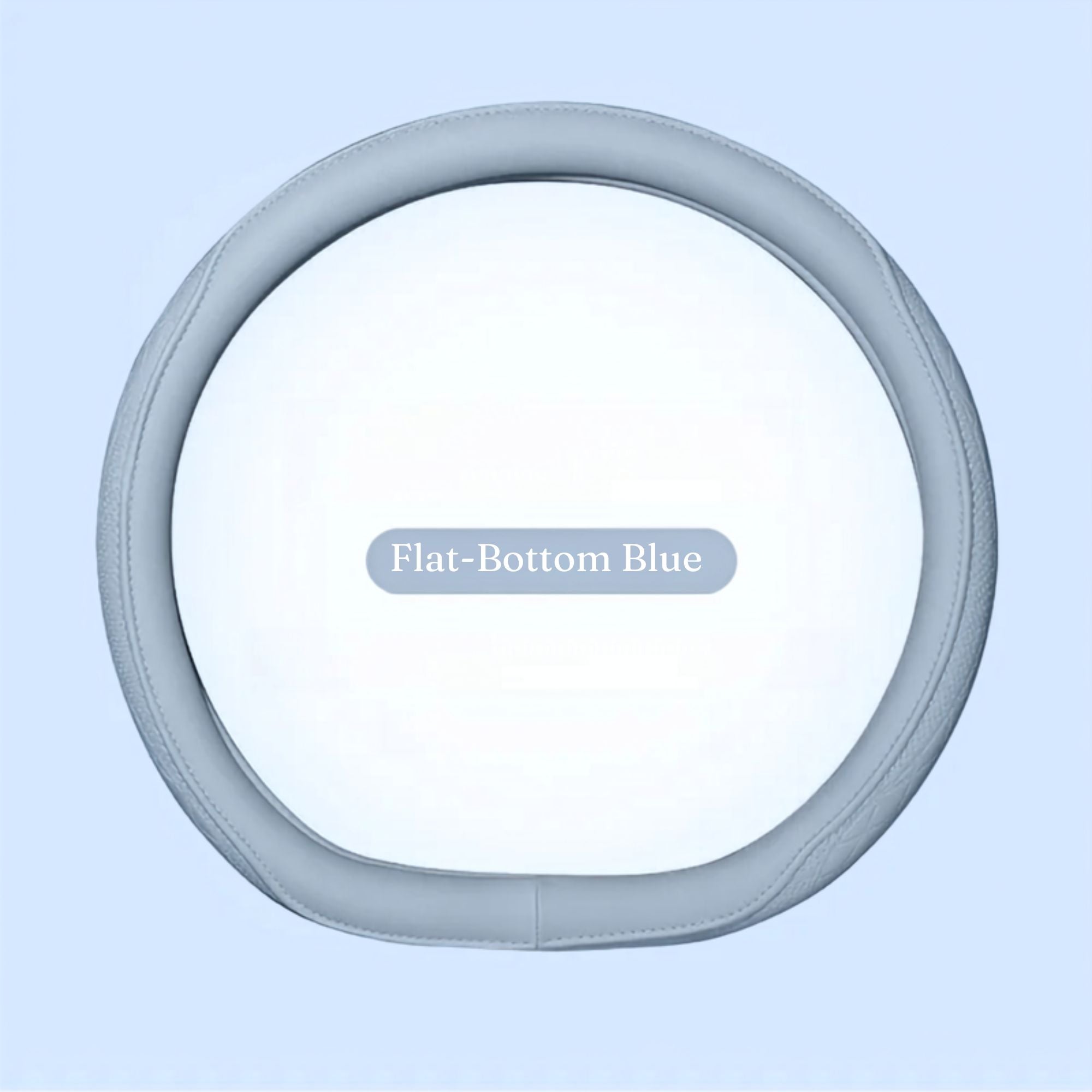 Flat-bottom Perforated Napa Leather Steering Wheel Cover in blue colourway