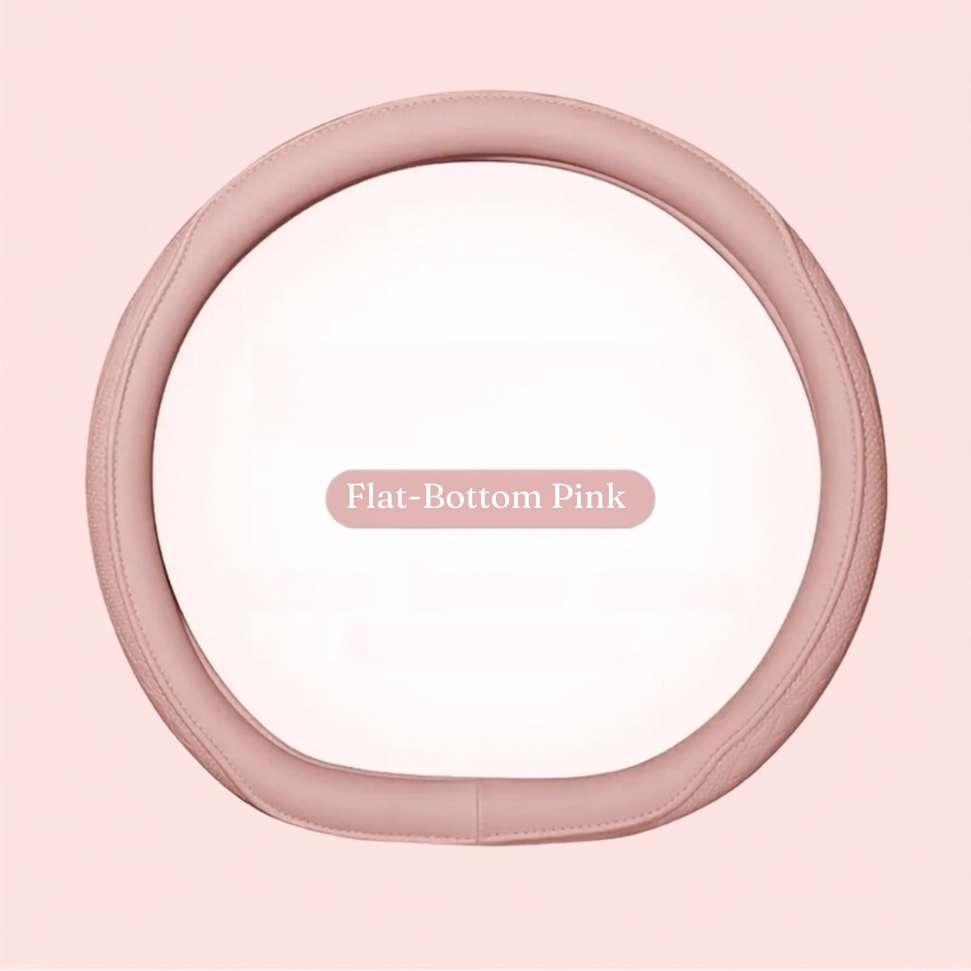 Flat-bottom Perforated Napa Leather Steering Wheel Cover in pink colourway
