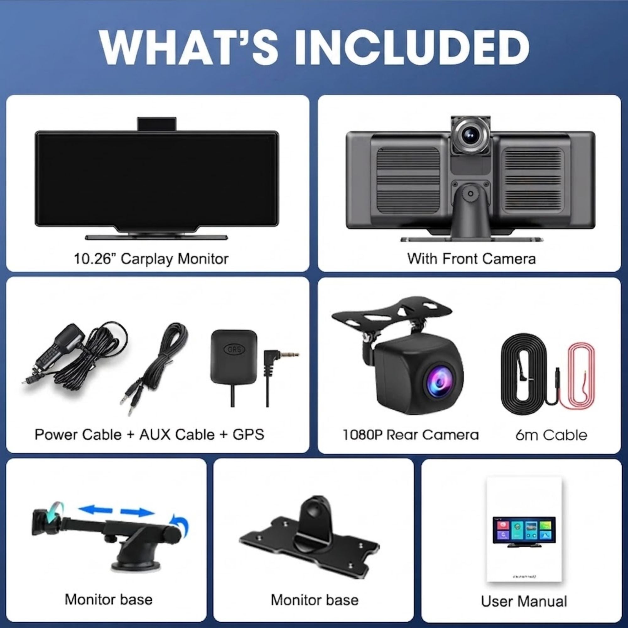 4K CarPlay Mirror Dash Cam mounted low on windshield showing unobstructed forward driving view