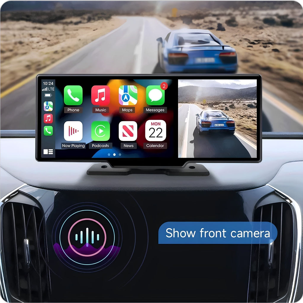 4K CarPlay Mirror Dash Cam Bluetooth music and call screen showing fast and stable phone connection