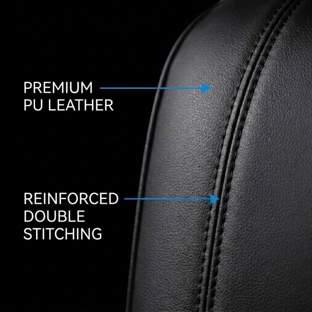 9-Piece Full Seat Covers premium pu leather and reinforced double stitching