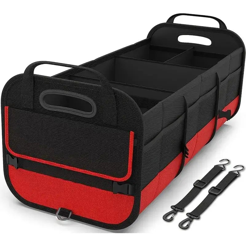 Heavy-Duty 95L Car Boot Organiser with retractable straps on a clean white background