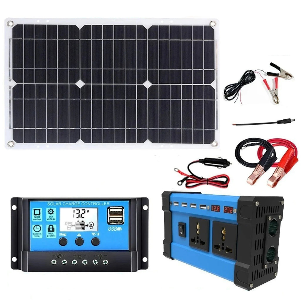 All-in-one 6000W solar generator kit with solar panel, MPPT controller and dual voltage 110V/220V inverter