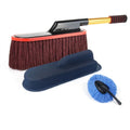 Telescopic Wax Duster Brush shown with a matching car wax mop and mini duster head on a white background