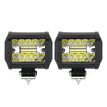 Compact LED Work Light Pair with white LEDs, black housings and mounting brackets on a white background