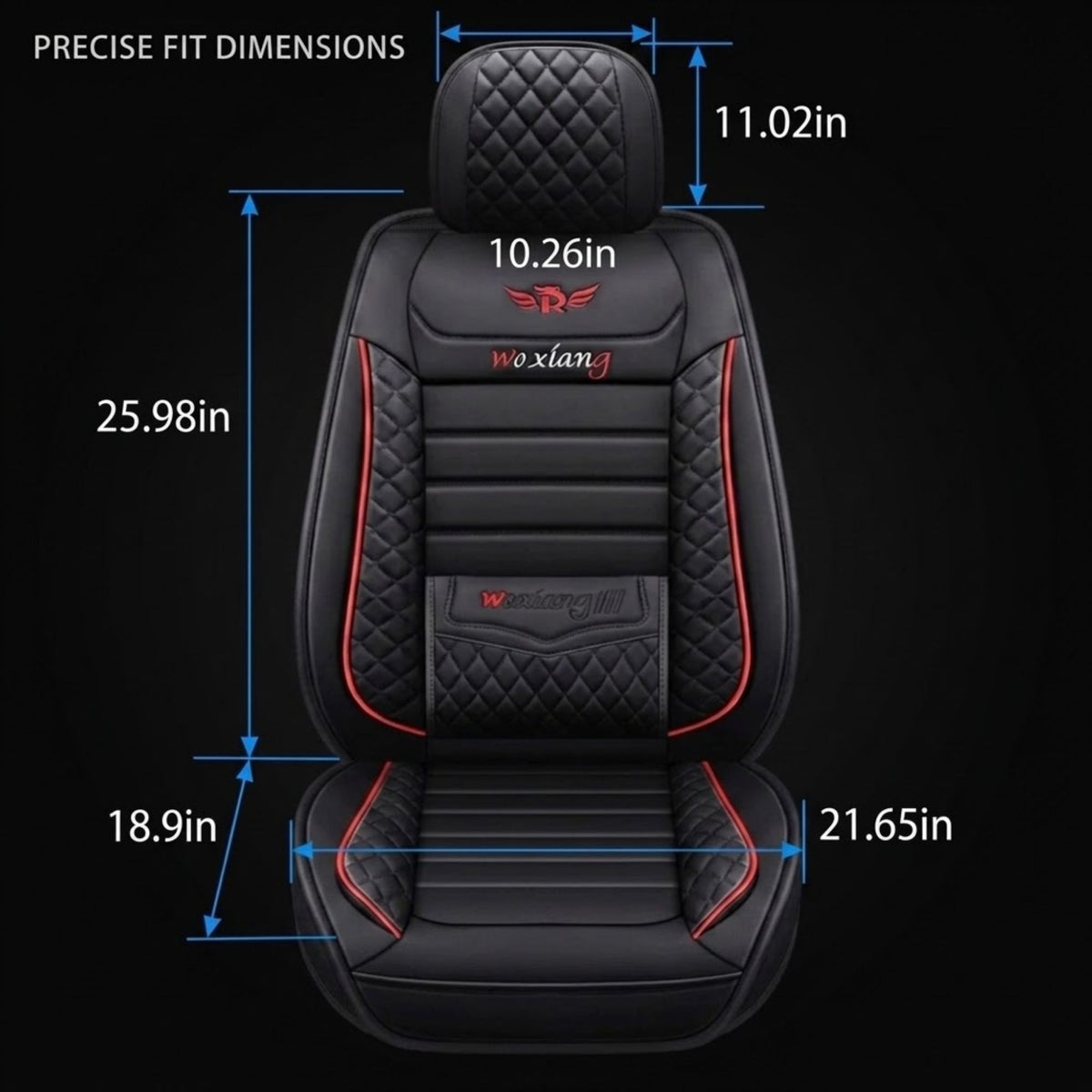 Diamond Quilted Leather Seat Covers precise fit dimensions