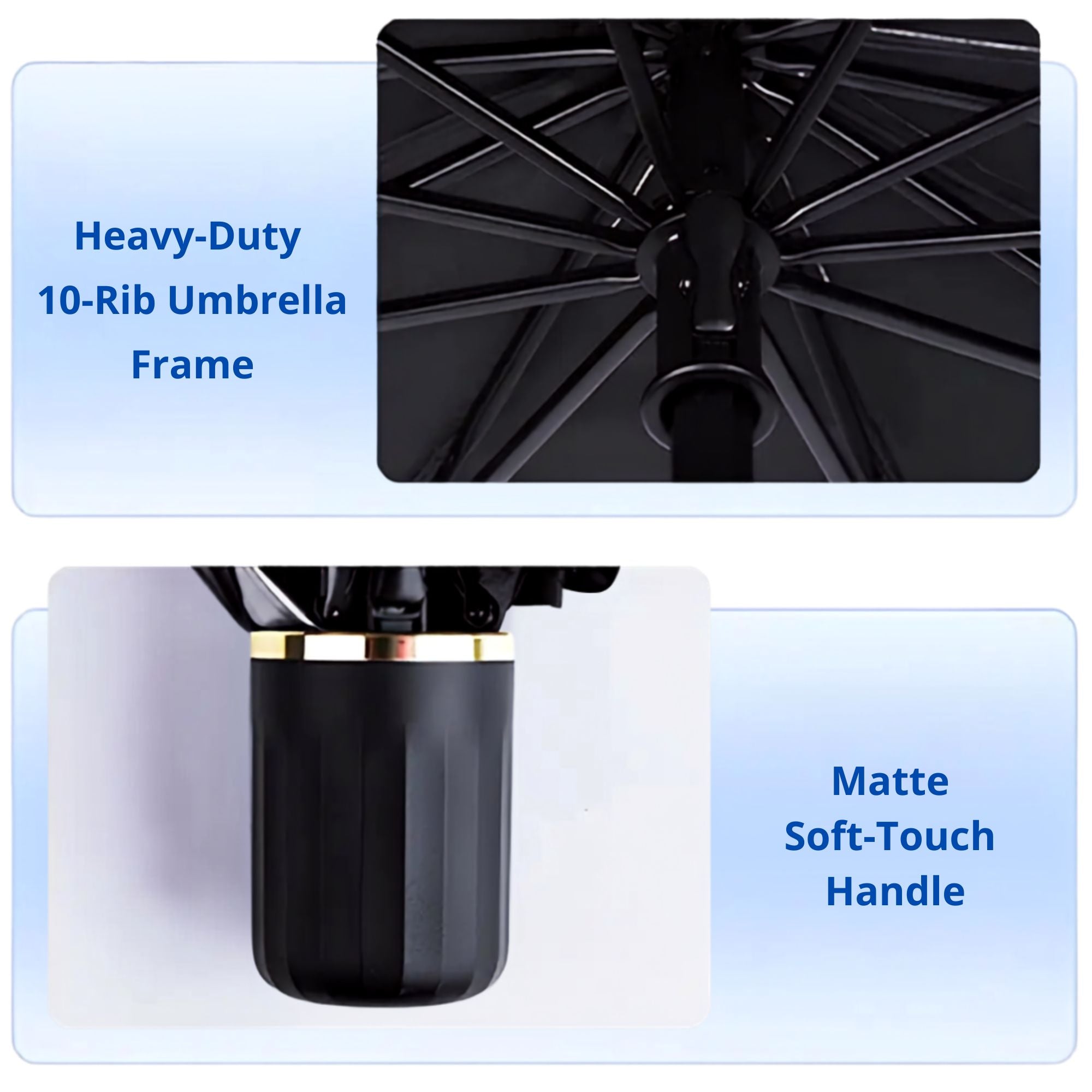 Foldable Windscreen Sun Umbrella telescopic design close-up showing the extendable pole stored compactly in a car boot for effortless space-saving storage