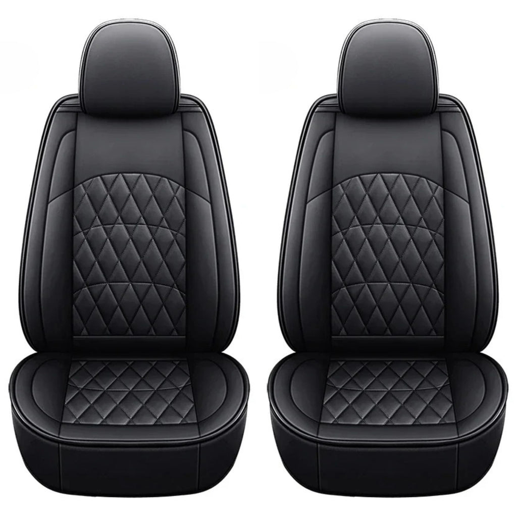 Full Coverage Universal PU Leather Car Seat Covers front pair on a white background