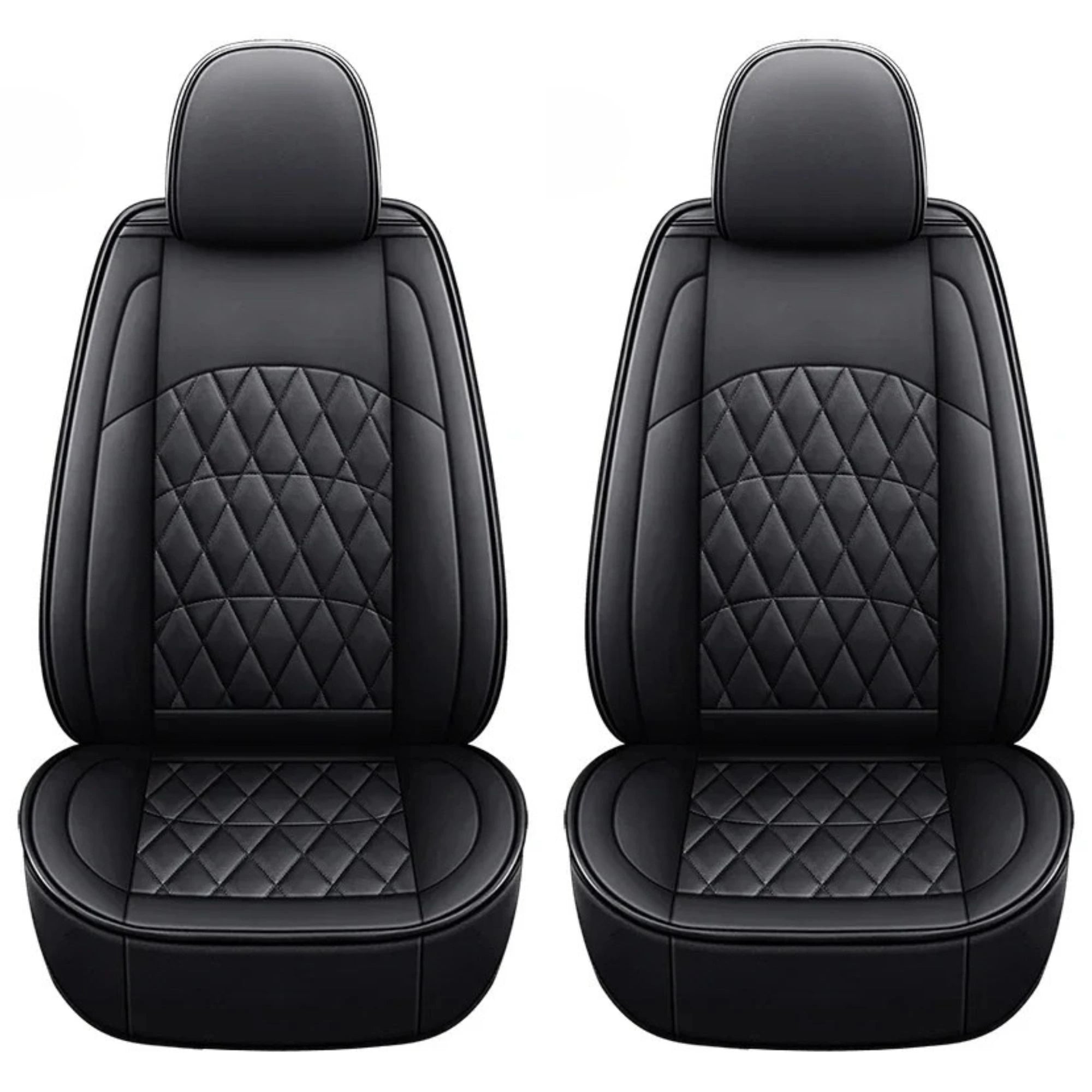 Full Coverage Universal PU Leather Car Seat Covers front pair on a white background