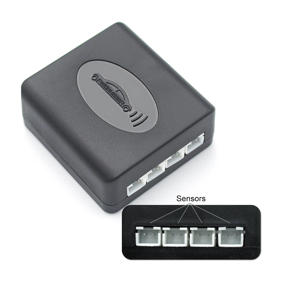 Flush-Fit Parking Sensor Kit control box with four labelled sensor connection ports