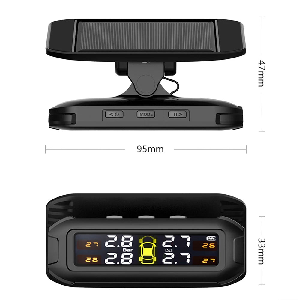 Solar Tyre Pressure Monitoring System dimension diagram showing a length of 85 millimetres and thickness of 23 millimetres