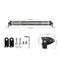 12 inch 52W LED light bar dimension and mounting bracket diagram