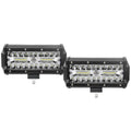 Tri-Row LED Light Bar Pair with black housings and mounting bolts on a white background