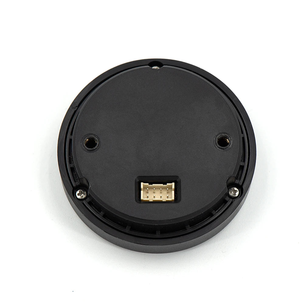 Digital Oil Pressure Gauge rear housing showing the wiring connector port and mounting screw holes