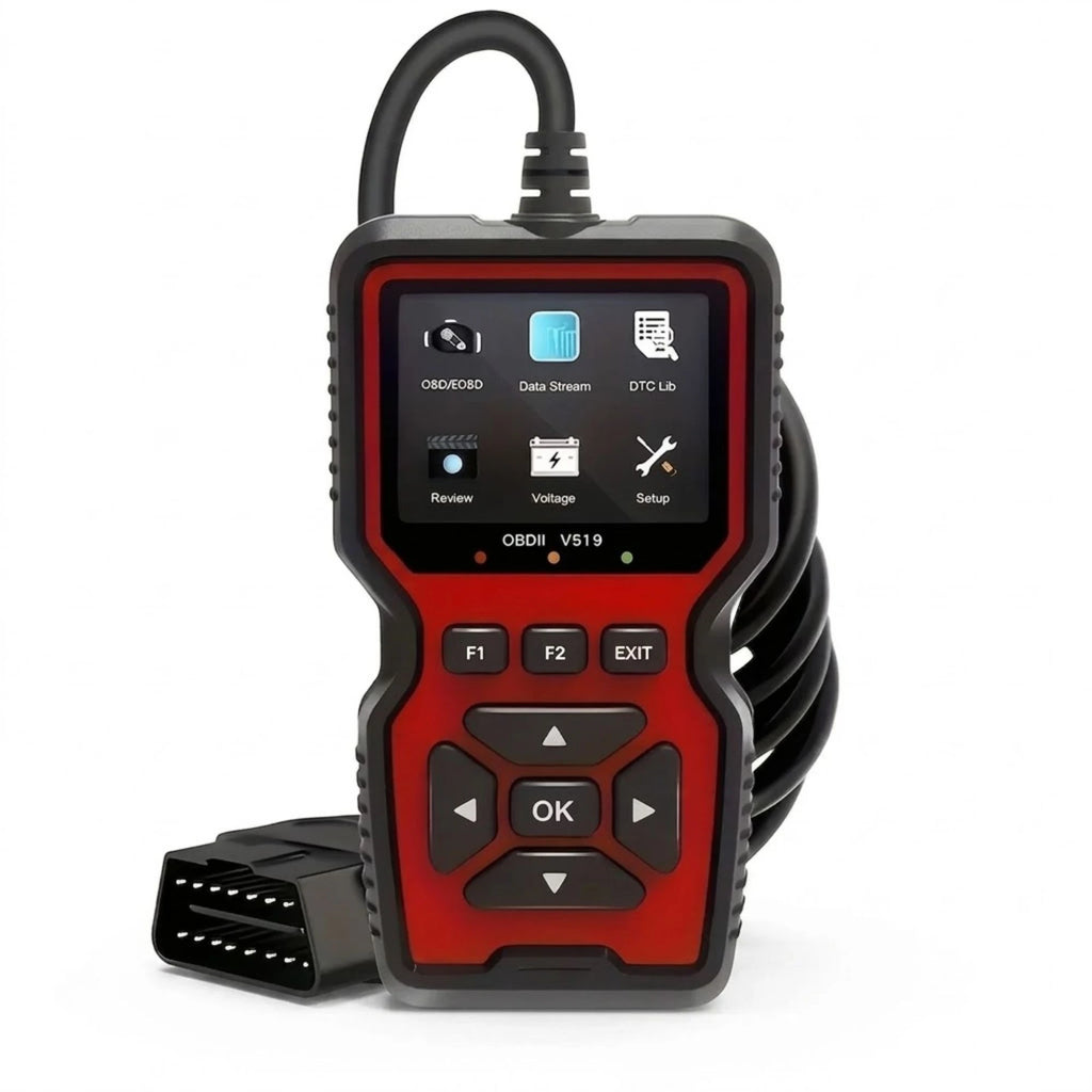 OBD2 Code Reader diagnostic tool with connector cable on a plain white background