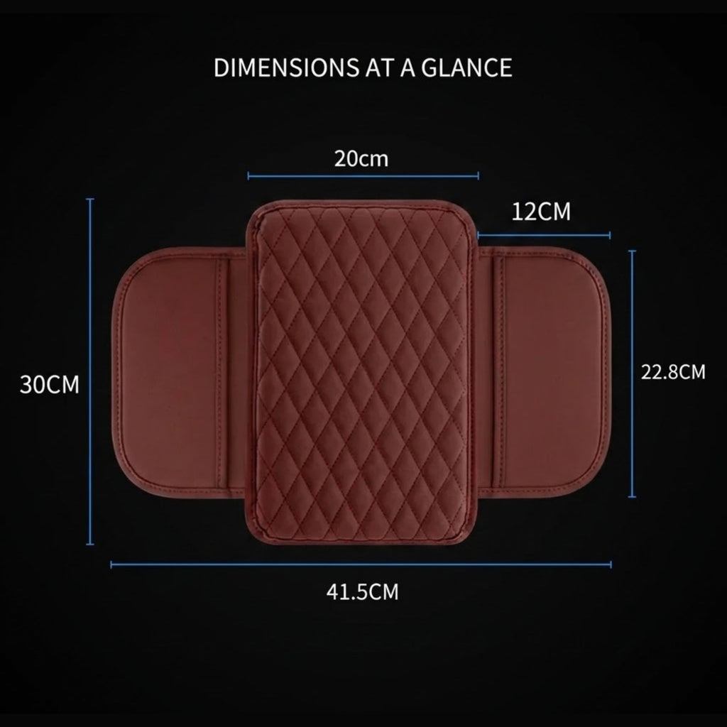 A dark brown quilted waist wrap or belt shown on a black background with overlaid dimension labels and lines indicating measurements of 30cm, 20cm, 12cm, 22.8cm, and 41.