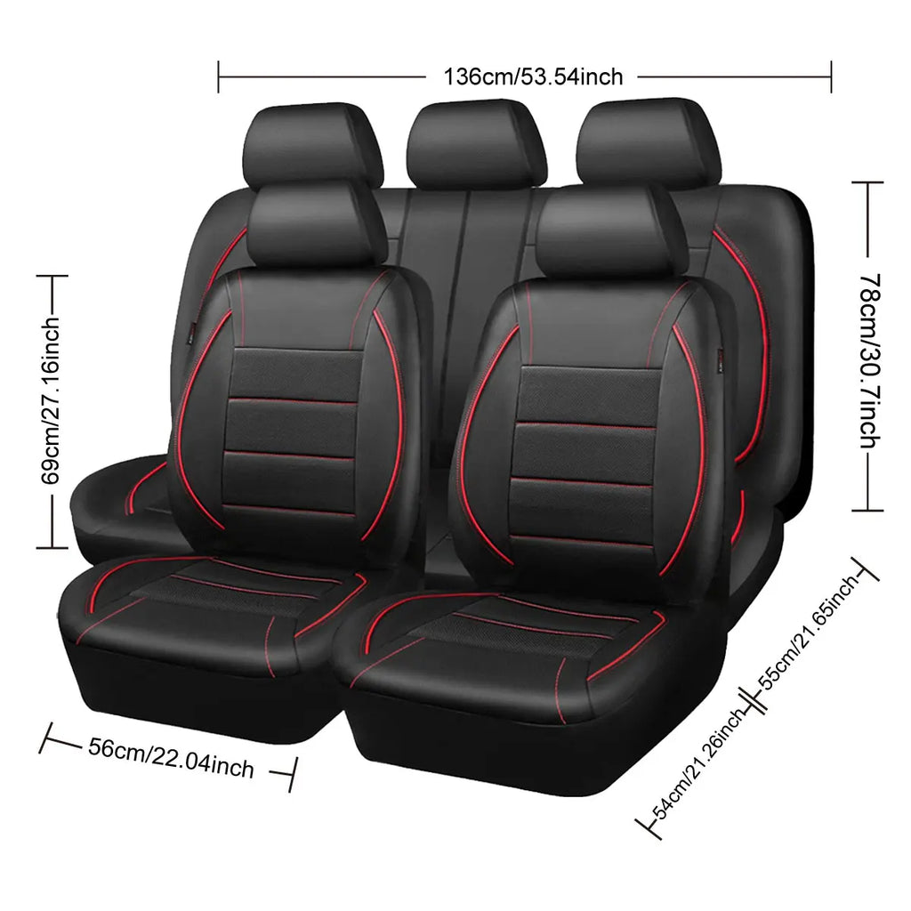 Leather Car Seat Covers dimensions diagram showing 136cm width and 78cm height