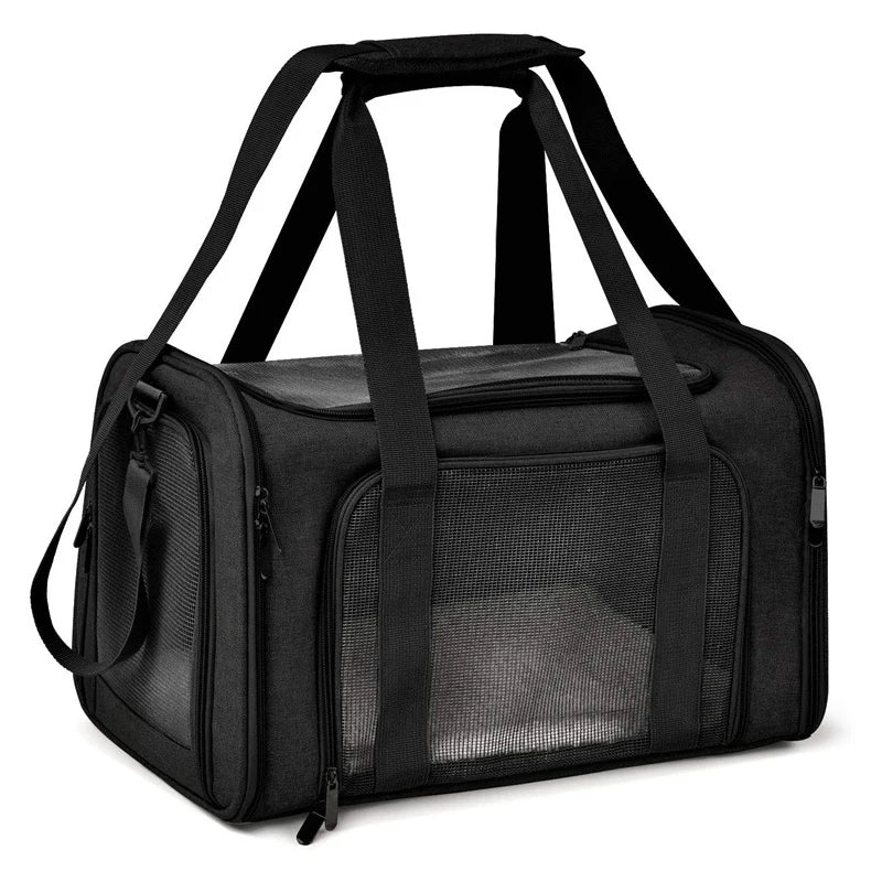 Pet Carrier Backpack in Storm Grey colourway on white background, alternate angle