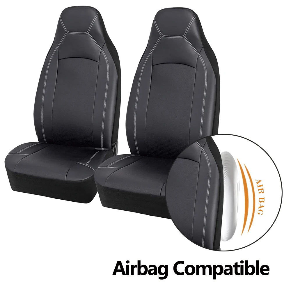 Leather Bucket Seat Covers airbag compatible front seat cover cutaway diagram