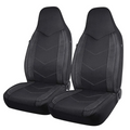Black Sport Mesh Front Pair Car Seat Covers on a white background