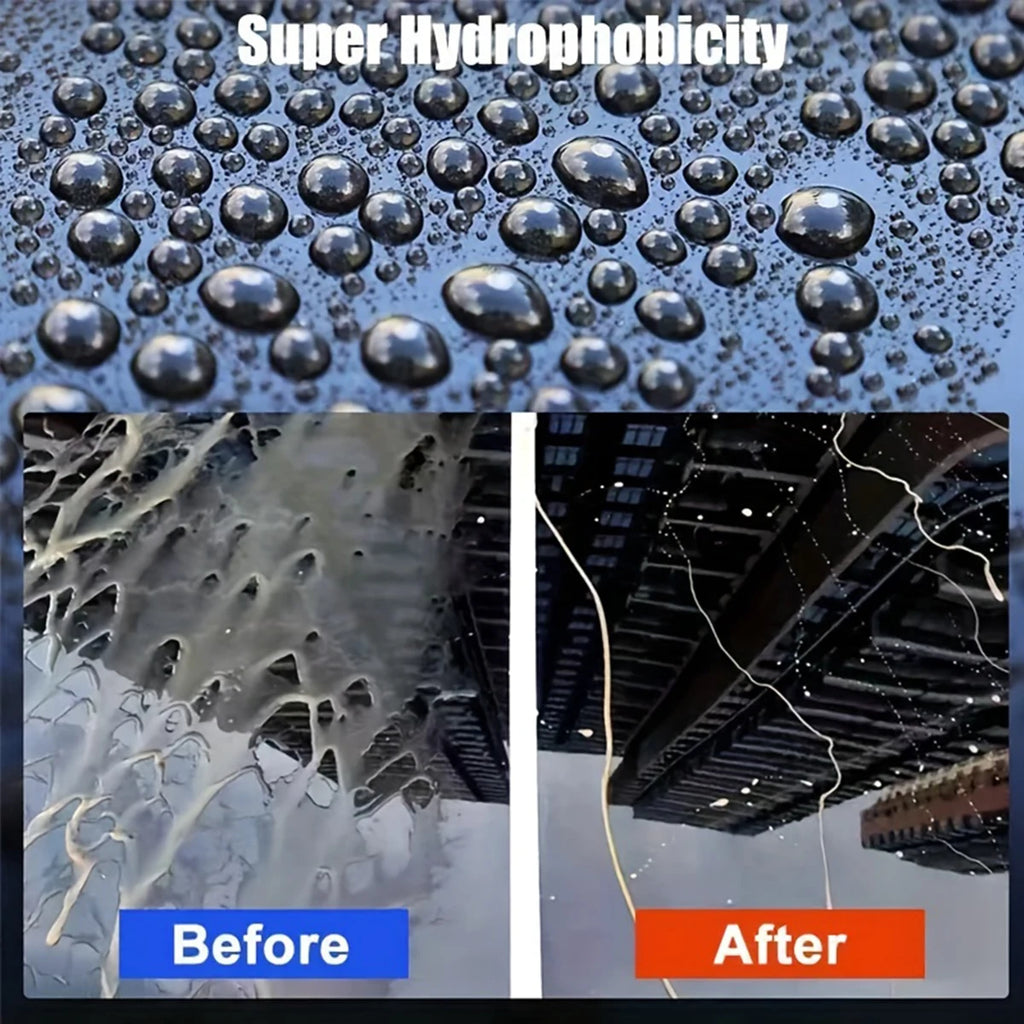Glossy hydrophobic car bonnet finish close-up after ceramic coating application