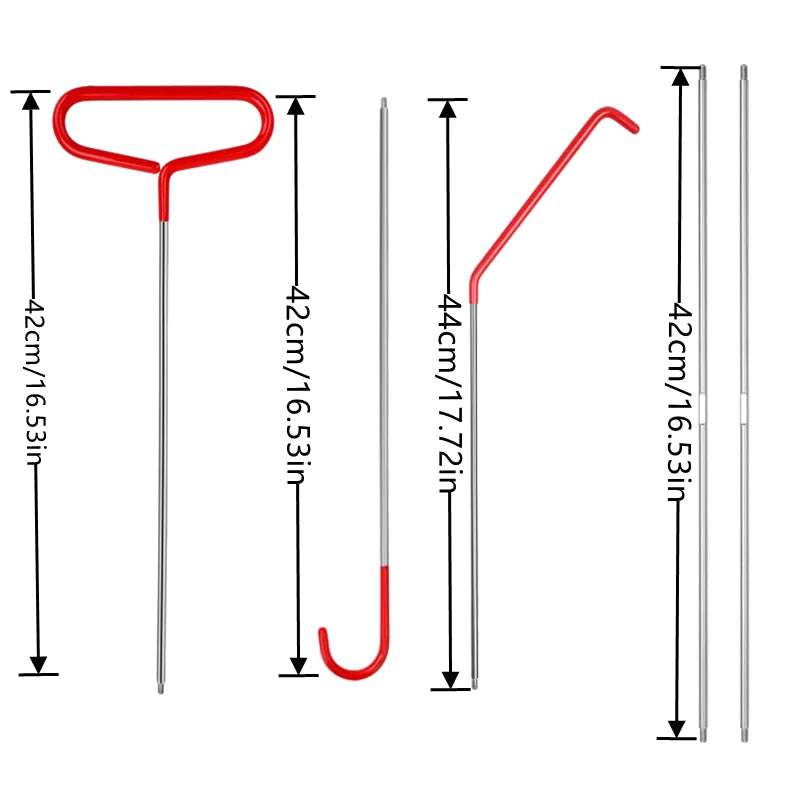 Length specifications for the Car Door Trim Removal Kit pry bars and hook tools, 42cm and 44cm