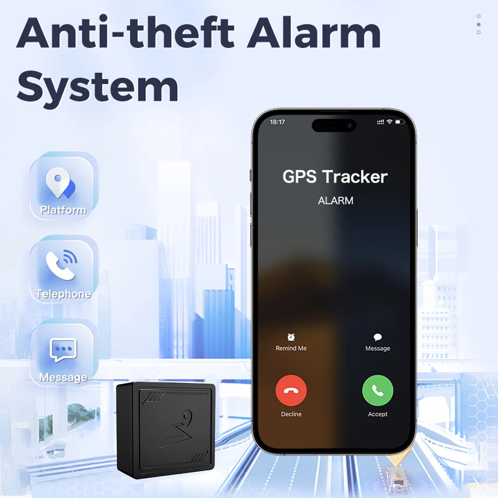 Anti-theft alarm alert on a smartphone paired with a 4G vehicle GPS tracker