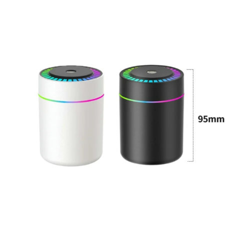 White and black car aroma diffusers side by side showing a height of 95mm