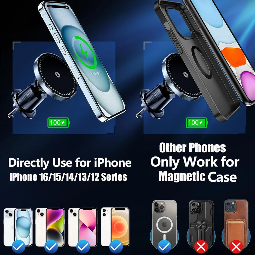 Magnetic Wireless Car Charger stable metal hook mount tested on rocky off-road terrain
