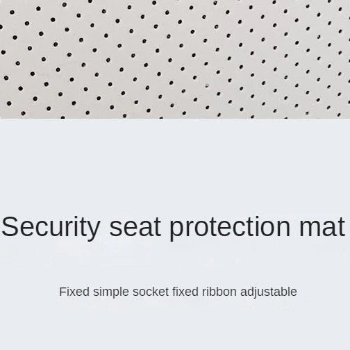 Close-up of the ISOFIX Child Seat Protector's perforated surface with security seat protection mat labelling