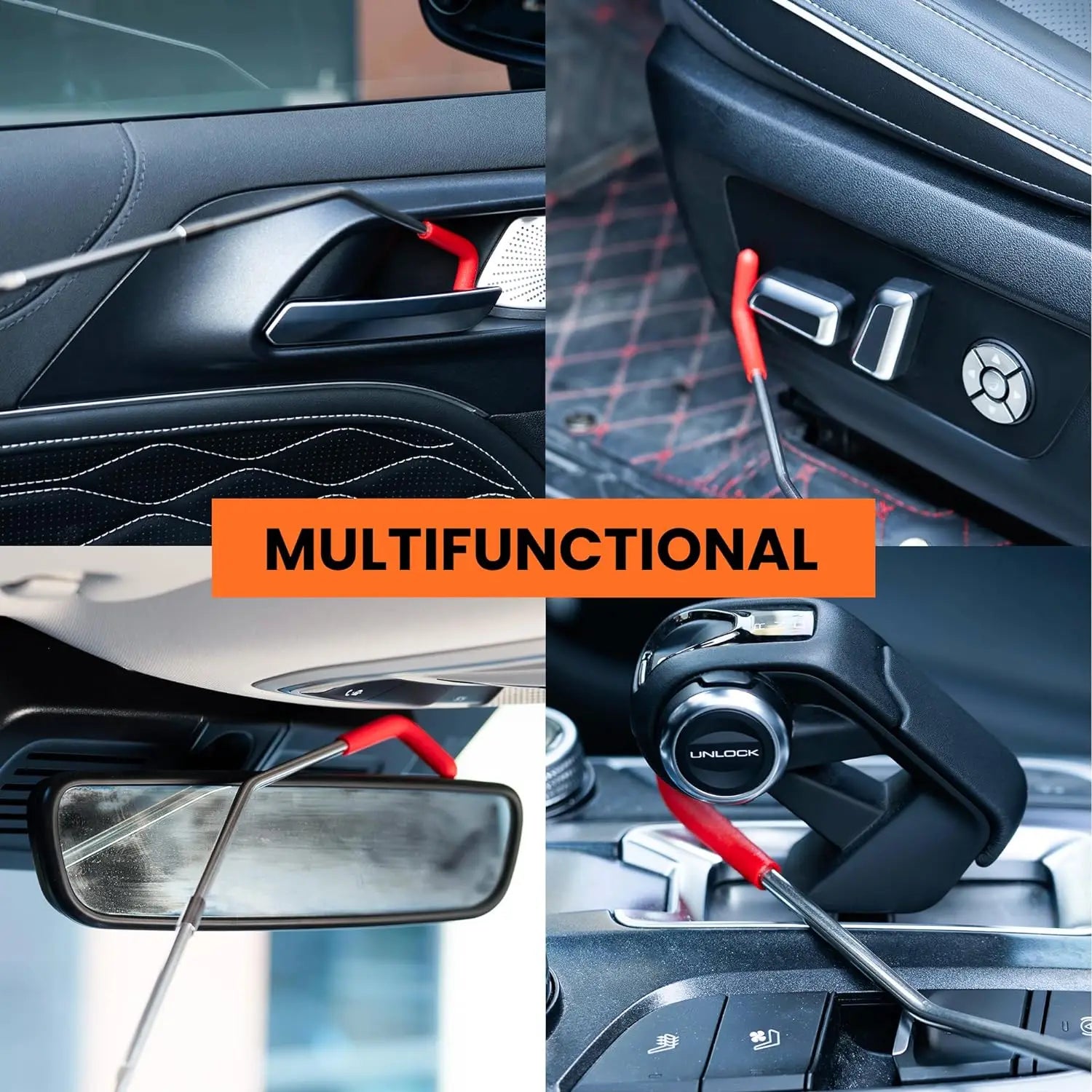 Car Door Trim Removal Kit tool used on car door handles, air vents, mirrors and gear console trim