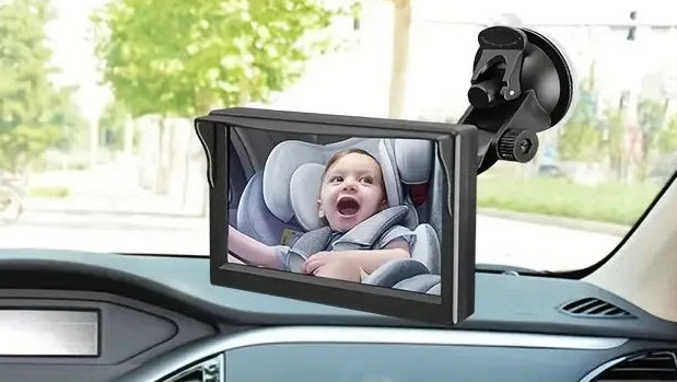 Car monitor for rearview with installation steps displayed