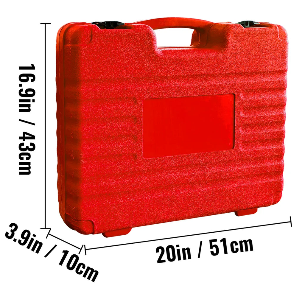 Bush Removal Tool Kit red carry case dimension diagram showing 51cm length, 43cm height and 10cm depth