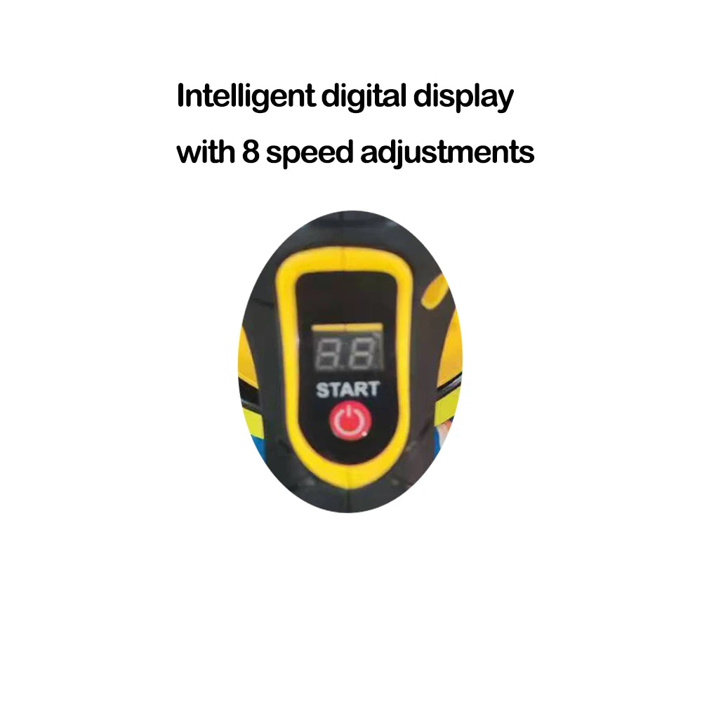 Close-up of the Cordless Car Polisher's intelligent digital display showing 8 speed adjustment settings and start button
