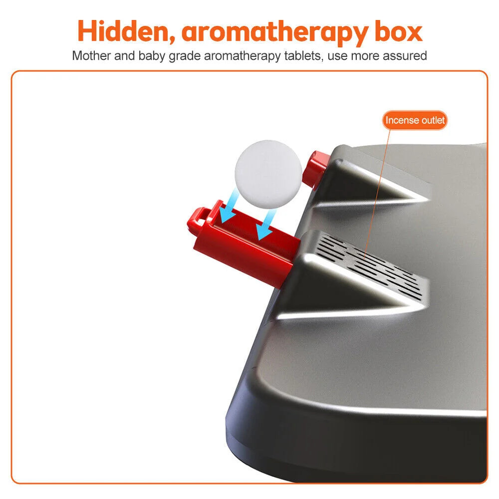 Close-up of the Triple-Head Dashboard Car Fan base showing the hidden aromatherapy tablet compartment