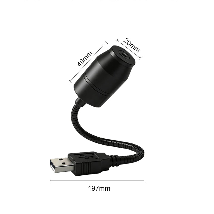 Interior Galaxy Star Light USB cable product specifications dimensions diagram