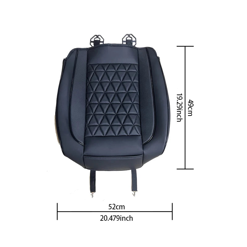 Front Seat Cushion Cover back view with dimension measurements of 52cm width and 49cm height