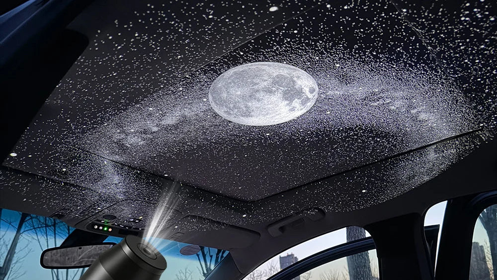 Interior Galaxy Star Light Midnight Moon pattern with 360 degree adjustable hose
