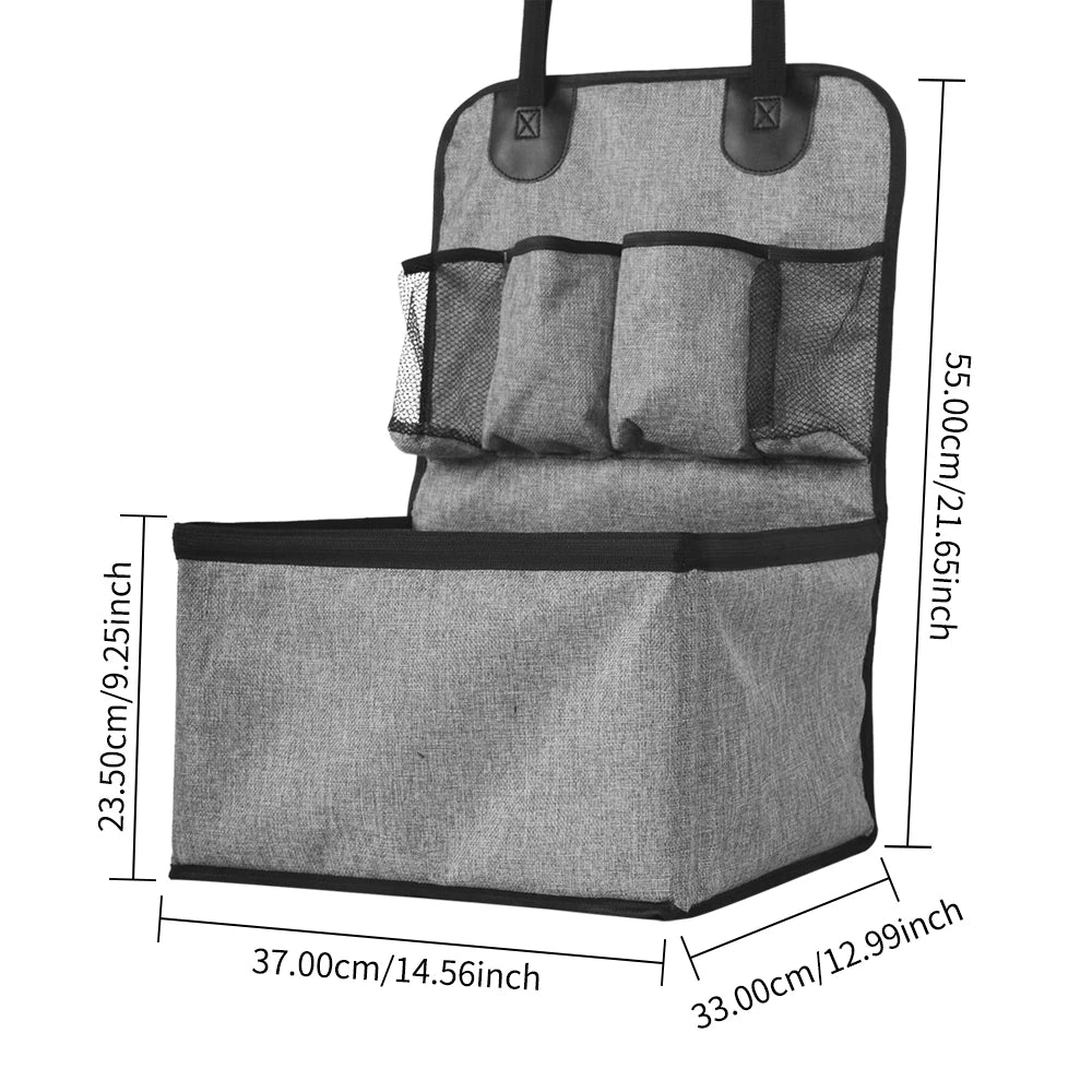Foldable dog car booster seat dimension diagram showing 37cm width, 33cm depth and 55cm height for accurate sizing.