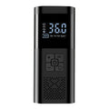 Cordless Digital Tyre Inflator on a white background showing the backlit LCD display reading 36.0 PSI