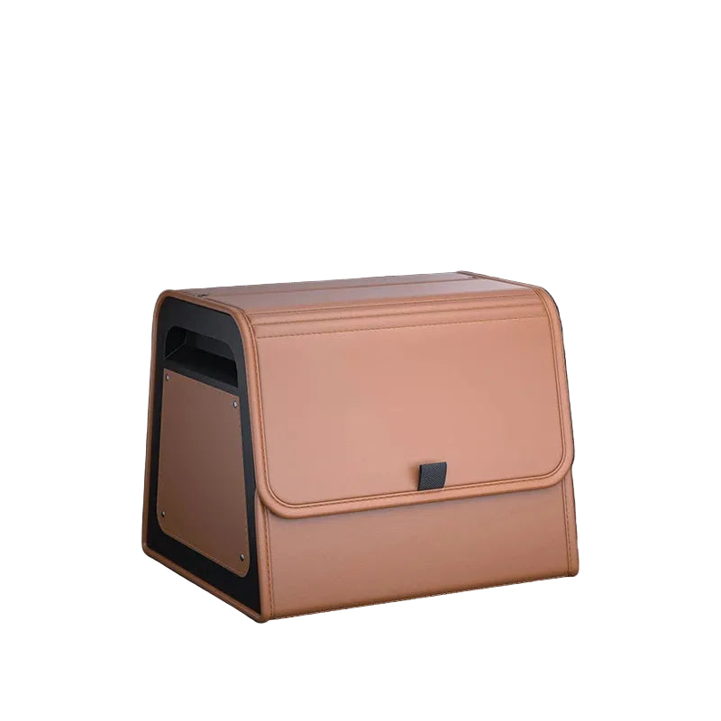 Brown Magnetic Leather Boot Organiser in cognac tone, shown on a white background