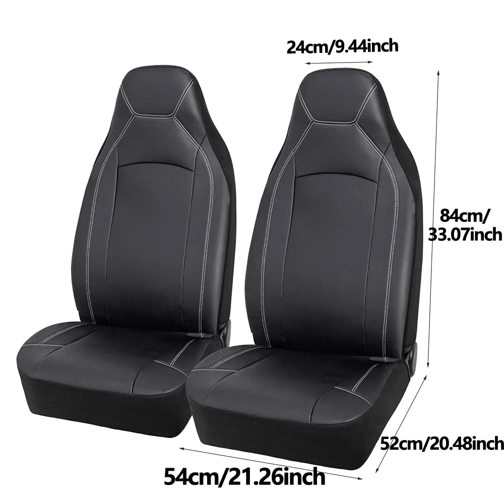 Leather Bucket Seat Covers dimensions diagram 84cm height by 54cm width by 52cm depth