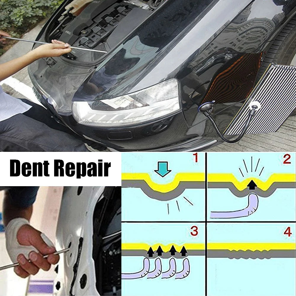 Dent Repair Rod Kit Removing Dent from Car Bonnet with Step by Step Diagram