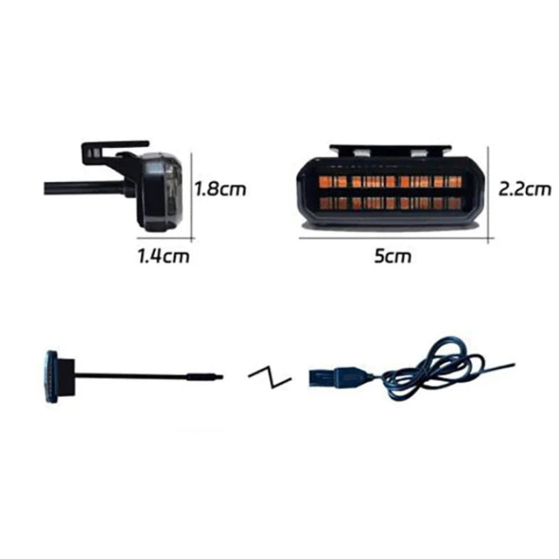 Smoked Amber Grille Lights dimensions of 5 cm by 2.2 cm and 1.8 cm by 1.4 cm with wiring connector