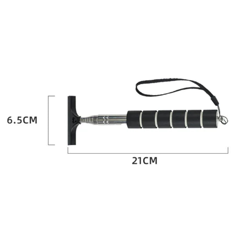 Product dimension diagram of the Telescopic Car Rearview Mirror Wiper squeegee head, 6.5cm wide by 21cm long
