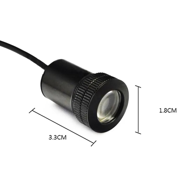 LED Door Welcome Lights product size diagram 3.3cm length by 1.8cm diameter