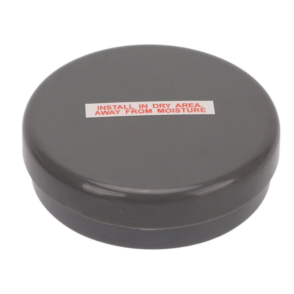 Air compressor rubber mounting cap labelled install in dry area away from moisture